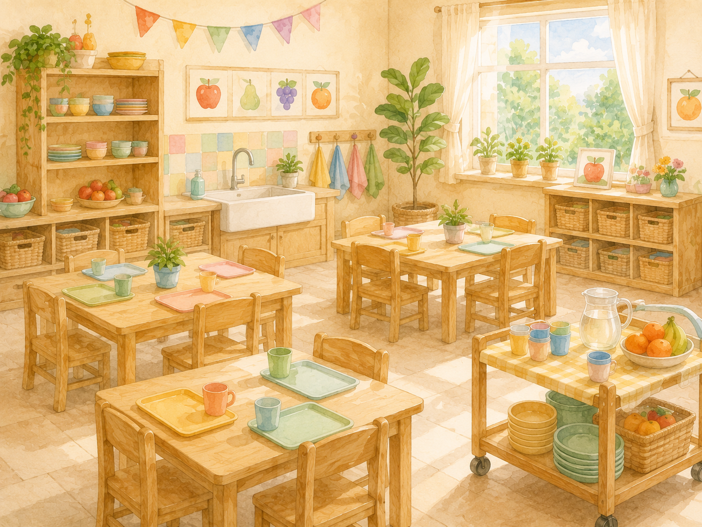 調理室でつくられる給食