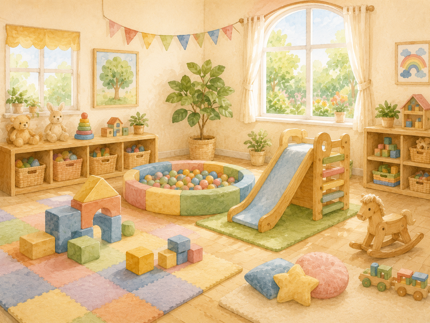絵本を読む子どもたち